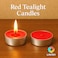 LAVISH 50 Pcs Red Tea Light Candles Unscented &ndash; Long Burning, Dripless &amp; Smokeless &ndash; Ideal for Weddings, Ceremonies, Church, and Peaceful D&eacute;cor