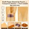 LAVISH Kraft Stand Up Pouches 50 pcs (9x14+3 cm) &ndash; Resealable Kraft Paper Bags with Window, Zip Lock, Heat Sealable, Food Storage Packaging for Home &amp; Business