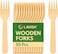 LAVISH Wooden Fork [50 Pcs-16cm] &ndash; Disposable Birchwood Utensils   Eco-Friendly, Biodegradable, Compostable &amp; Plastic-Free for Party &amp; Travel