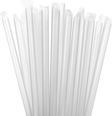 LAVISH Jumbo Smoothie Straws 25-Pack   12mm Wide, 21cm Long   Clear Boba Straws   Individually Wrapped   BPA-Free, Food-Grade   For Milkshakes, Smoothies, Juice, Bubble Tea