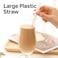 LAVISH Clear Jumbo Boba Straws 50-Pack   Extra Wide 12mm x 21cm   Disposable, BPA-Free   Individually Wrapped Smoothie Straws for Milkshakes, Bubble Tea, Juice &amp; More