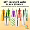 LAVISH 100 Black Smoothie Straws   Jumbo 12mm Wide, 21cm Long   Individually Wrapped, BPA-Free   Thick Disposable Boba Straws for Milkshakes, Juice, Bubble Tea, Slushies