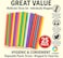 LAVISH Jumbo Smoothie Straws 25-Pack   12mm Wide, 21cm Long   Multicolor Boba Straws   Individually Wrapped   BPA-Free, Food-Grade   For Milkshakes, Smoothies, Juice, Bubble Tea