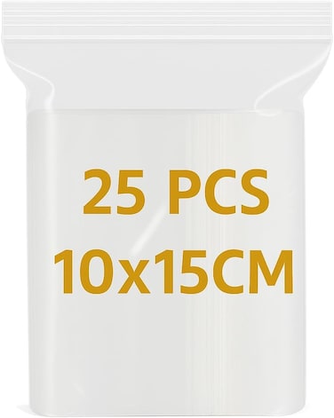 LAVISH Clear Ziplock Bags 10x15CM - 25 Pack   Resealable Plastic Storage Pouches   Food-Grade, Leakproof &amp; Reusable   For Food, Jewelry, Travel, Packing, Storage &amp; Organization