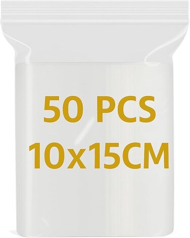 LAVISH Clear Ziplock Bags 10x15CM - 50 Pack   Resealable Plastic Storage Pouches   Food-Grade, Leakproof &amp; Reusable   For Food, Jewelry, Travel, Packing, Storage &amp; Organization