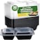 LAVISH Microwave Disposable Rectangular Food Containers with Lids   2 Compartment-50 Pack   Meal Prep Containers, Plastic Lunch &amp; Takeaway Boxes for Kitchen Food Storage