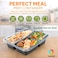 LAVISH Microwave Disposable Rectangular Food Containers with Lids   3 Compartment-24 Pack   Meal Prep Containers, Plastic Lunch &amp; Takeaway Boxes for Kitchen Food Storage