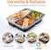 LAVISH Microwave Disposable Rectangular Food Containers with Lids   3 Compartment-24 Pack   Meal Prep Containers, Plastic Lunch &amp; Takeaway Boxes for Kitchen Food Storage