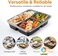 LAVISH Microwave Disposable Rectangular Food Containers with Lids   3 Compartment-50 Pack   Meal Prep Containers, Plastic Lunch &amp; Takeaway Boxes for Kitchen Food Storage