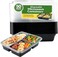 LAVISH Microwave Disposable Rectangular Food Containers with Lids   3 Compartment-50 Pack   Meal Prep Containers, Plastic Lunch &amp; Takeaway Boxes for Kitchen Food Storage