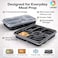 LAVISH Microwave Disposable Rectangular Food Containers with Lids   5 Compartment-12 Pack   Meal Prep Containers, Plastic Lunch &amp; Takeaway Boxes for Kitchen Food Storage