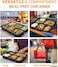 LAVISH Microwave Disposable Rectangular Food Containers with Lids   6 Compartment-12 Pack   Meal Prep Containers, Plastic Lunch &amp; Takeaway Boxes for Kitchen Food Storage