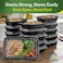 LAVISH Microwave Disposable Rectangular Food Containers with Lids   24Oz -12 Pack   Meal Prep Containers for Kitchen Food Storage, Plastic Lunch &amp; Takeaway Boxes
