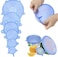 LAVISH Blue Silicone Stretch Lids 6 Pack Airtight Reusable Food Covers for Bowls, Cups, Fruits &amp; Kitchen Storage Use