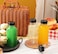 LAVISH 12Pcs Empty Plastic Reusable Square Shape Transparent 100ml/4Oz Bottles With Black Caps For Juice, Milk, Water and Many More, Size 9 x 4 cm