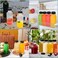 LAVISH 24Pcs Empty Plastic Reusable Square Shape Transparent 330ml/12Oz Bottles With Black Caps For Juice, Milk, Water and Many More