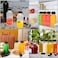 LAVISH 24Pcs Empty Plastic Reusable Square Shape Transparent 200ml/6Oz Bottles With Black Caps For Juice, Milk, Water and Many More, Size 13 x 4.5 cm