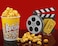 LAVISH Disposable Popcorn Cups 32 Oz (25 Pack) &ndash; Leak-Resistant Paper Buckets, Stackable Snack Containers for Movie Nights, Parties, Birthdays &amp; Events