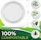 LAVISH[ 150- Piece ] 7-Inch Compostable Heavy-Duty Eco-Friendly Disposable Sugarcane Biodegradable White Paper Plates