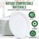 LAVISH[ 100- Piece ] 9-Inch Compostable Heavy-Duty Eco-Friendly Disposable Sugarcane Biodegradable White Paper Plates