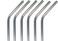 LAVISH Reusable Stainless Steel Drinking Straws Set, 6 Bent Metal Straws with Cleaning Brush, 304 Food Grade Steel, Durable Beverage Straws for Juice, Smoothies, Iced Drinks and Tumblers