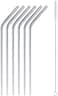 LAVISH Reusable Stainless Steel Drinking Straws Set, 6 Bent Metal Straws with Cleaning Brush, 304 Food Grade Steel, Durable Beverage Straws for Juice, Smoothies, Iced Drinks and Tumblers
