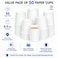 Lavish Heavy Duty White Paper Cups, 6.5Oz, Pack of 50, Disposable Coffee, Tea Cups, Leak-Resistant Beverage Cups for Hot &amp; Cold Drinks, Ideal for Home, Office, Parties, Catering &amp; Takeaway