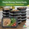 LAVISH 32Oz Disposable Rectangular  Containers with Lids 10 Pack, Microwave Safe Meal Prep Containers Plastic Lunch &amp; Takeaway Food Storage Boxes