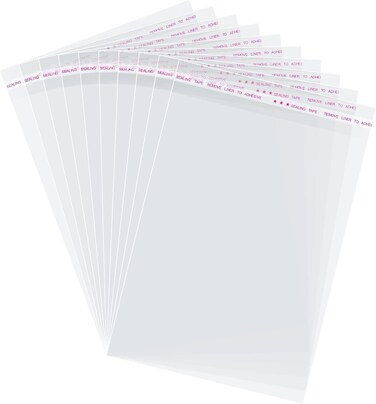LAVISH Resealable Self-Sealing Cellophane 100 Pcs Bags 6 x 9 Inch, Transparent  Plastic Bags For Bakery Candle Soap Cookie
