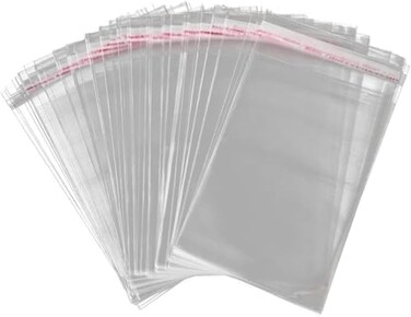 LAVISH Resealable Self-Sealing Cellophane 100 Pcs Bags 10 x 14 Inch, Transparent  Plastic Bags For Bakery Candle Soap Cookie
