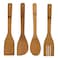 LAVISH 4 Piece Bamboo Kitchen Cooking Utensils Set - 1 Spatula, 2 Spoons, 1Turner