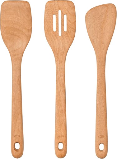 LAVISH Bamboo Spatula Set - 3 Piece Bundle of Sustainable, Natural, and Stylish Cooking and Serving Utensils