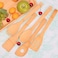 LAVISH Utensils Set, 5 Piece Bamboo Wooden Cooking Utensils Set with Spoons and Spatula for Nonstick Cookware, Simple Modern Kitchen Gadgets