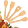 LAVISH Utensils Set, 5 Piece Bamboo Wooden Cooking Utensils Set with Spoons and Spatula for Nonstick Cookware, Simple Modern Kitchen Gadgets