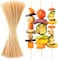 LAVISH Natural Bamboo Skewers, 100-Pack, 8-Inch Wooden Sticks for BBQ, Grilling, Kabobs, Fruit, Appetizers, Cocktail, Chocolate Fountain &amp; Crafts