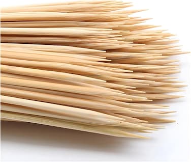 LAVISH Natural Bamboo Skewers, 100-Pack, 10-Inch Wooden Sticks for BBQ, Grilling, Kabobs, Fruit, Appetizers, Cocktail, Chocolate Fountain &amp; Crafts