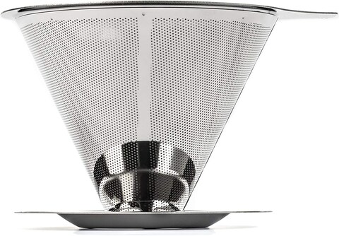 LAVISH  Paperless Pour Over Coffee Maker, 188 (304) Stainless Steel Reusable Drip Cone Coffee Filter, Single Cup Coffee Brewer