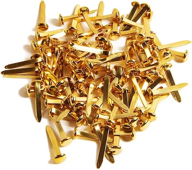 LAVISH Paper Fasteners Brads, 100pcs Split Pins Round Metal Art Fasteners Brass Gold Art Decorative Pins for Scrapbooking DIY Crafting School Project Paperwork Handwork