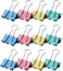 LAVISH 24 Pack Multicolor Binder Paper Clips Size 32mm Fold Clamp Clips, Office Clips