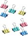 LAVISH 24 Pack Multicolor Binder Paper Clips Size 32mm Fold Clamp Clips, Office Clips