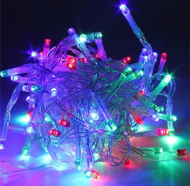 LAVISH Multicolor String Lights 10M 100 LED, Battery Operated [Not Included] Waterproof Xmas Curtain Lights for Christmas Tree, Bedroom, Party &amp; Holiday Decorations  Warm White