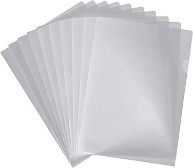 LAVISH A4 Transparent L-Type Plastic Document Covers   20 Pcs Thick Waterproof File Sleeves