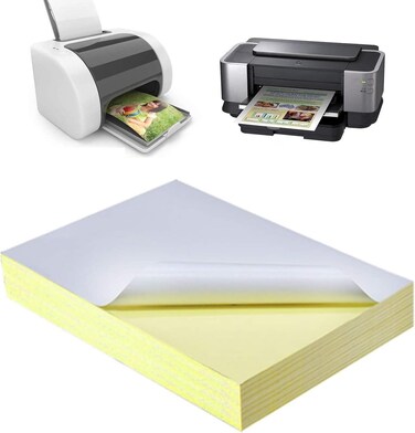 LAVISH Label Sticker Paper, 50 Sheets A4 Full-Page White Matte Printable Self Adhesive Paper for Inkjet Laser Needle Printer (210X297MM)