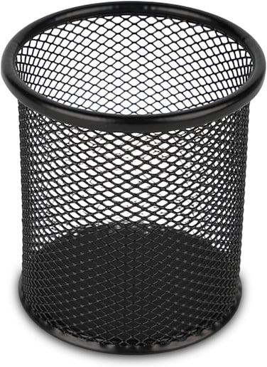 LAVISH Round Pen Holder   1 Pack Black Mesh Pencil Cups for Desk Organizer   Office, Home &amp; School Use &ndash; Durable Metal