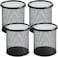 LAVISH 4-Pack Round Pen Cup   Black Mesh Pencil Holders for Office Desk, Home &amp; School   Durable Organizer