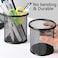 LAVISH Round Pencil Cup Holders   2 Pack Black Metal Mesh Pen Organizer for Office Desk &amp; Home