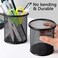 LAVISH Round Pencil Cup Holders   2 Pack Black Metal Mesh Pen Organizer for Office Desk &amp; Home