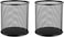 LAVISH Round Pencil Cup Holders   2 Pack Black Metal Mesh Pen Organizer for Office Desk &amp; Home