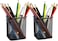 LAVISH 4-Pack Square Pen Cup   Black Mesh Pencil Holders for Office Desk, Home &amp; School   Durable Organizer