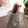 LAVISH Square Pencil Cup Holders   1 Pack Silver Metal Mesh Pen Organizer for Office Desk &amp; Home